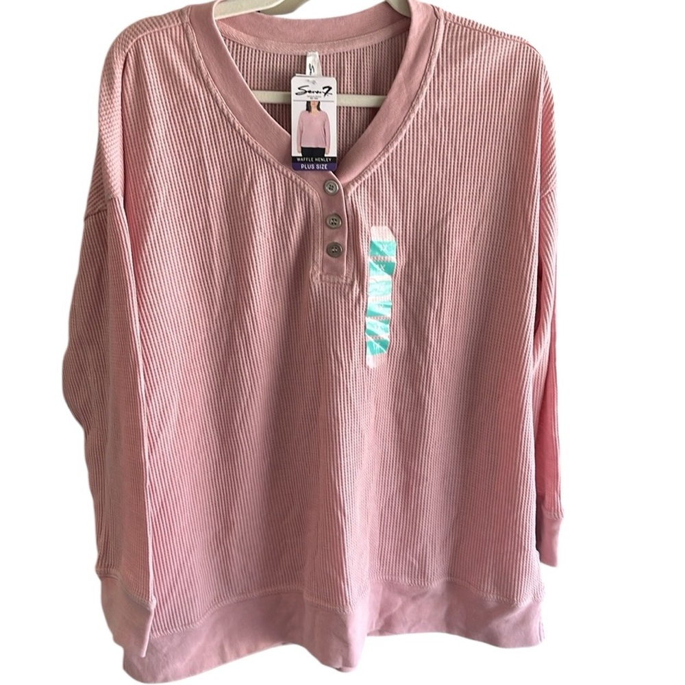 #2937 NWT SEVEN 7 Waffle Henley